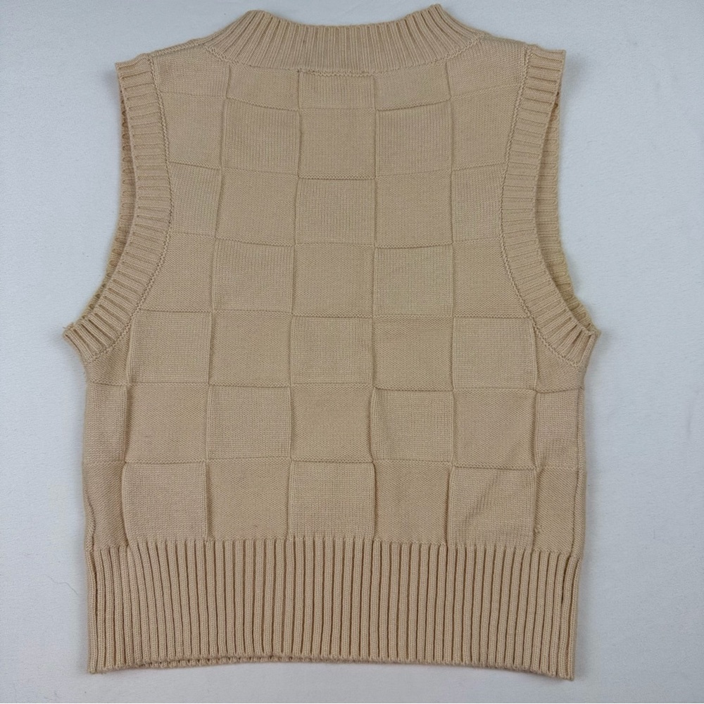 Sage The Label Suddenly I See Sweater Vest Knit Neutral Minimalist Cropped XS - Picture 8 of 12